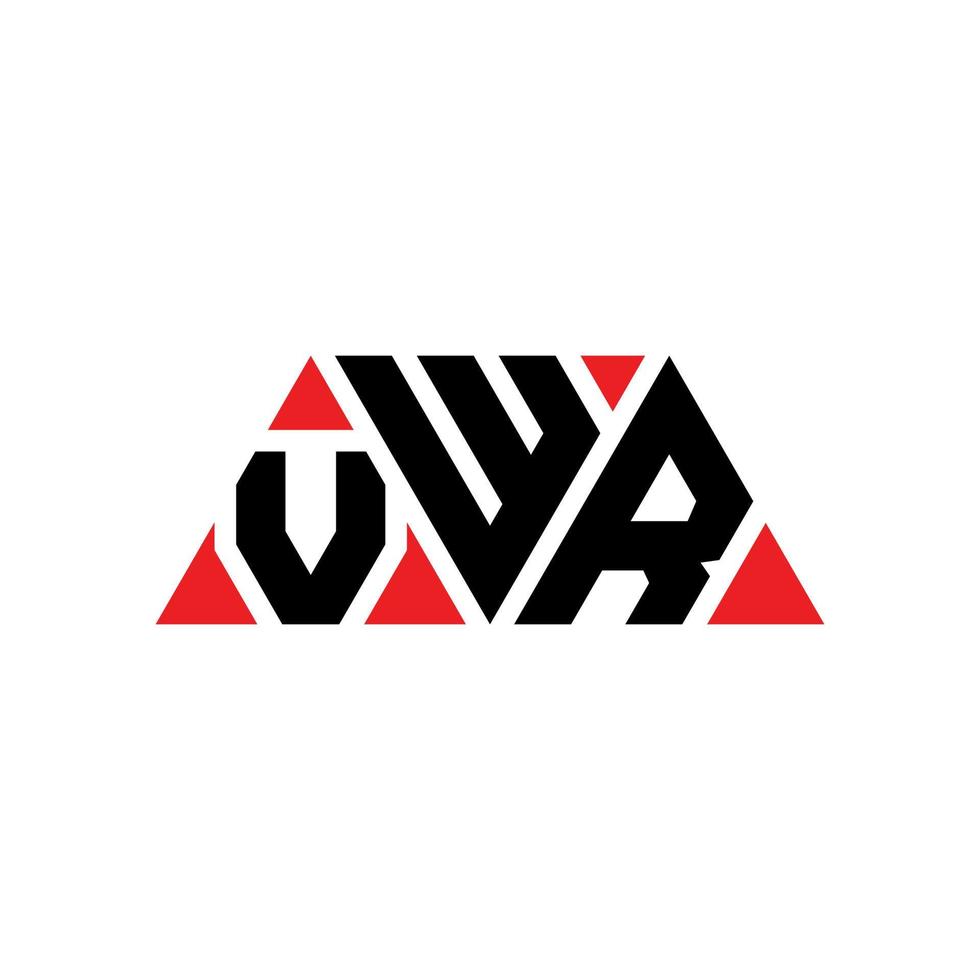 Diseño de logotipo de letra triangular vwr con forma de triángulo. monograma de diseño del logotipo del triángulo vwr. plantilla de logotipo de vector de triángulo vwr con color rojo. logo triangular vwr logo simple, elegante y lujoso. vwr