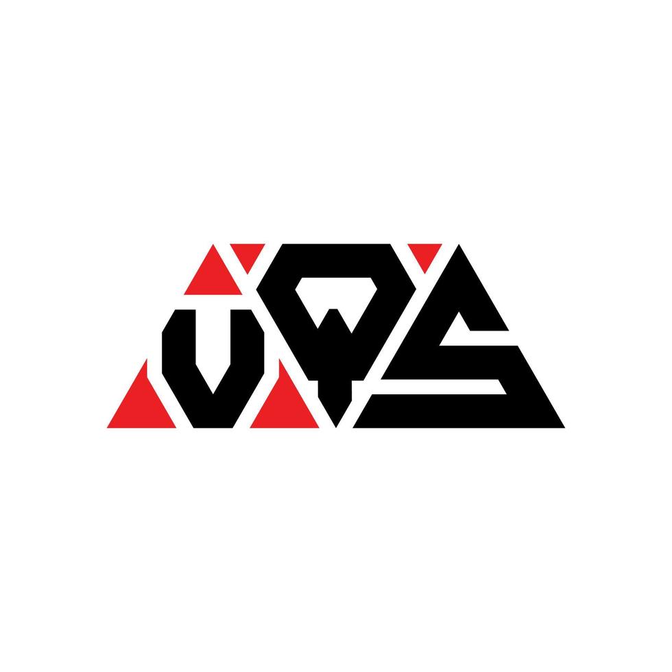 Diseño de logotipo de letra triangular vqs con forma de triángulo. monograma de diseño del logotipo del triángulo vqs. plantilla de logotipo de vector de triángulo vqs con color rojo. logotipo triangular vqs logotipo simple, elegante y lujoso. vqs