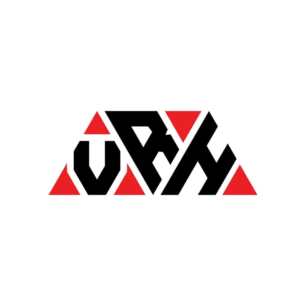VRH triangle letter logo design with triangle shape. VRH triangle logo design monogram. VRH triangle vector logo template with red color. VRH triangular logo Simple, Elegant, and Luxurious Logo. VRH