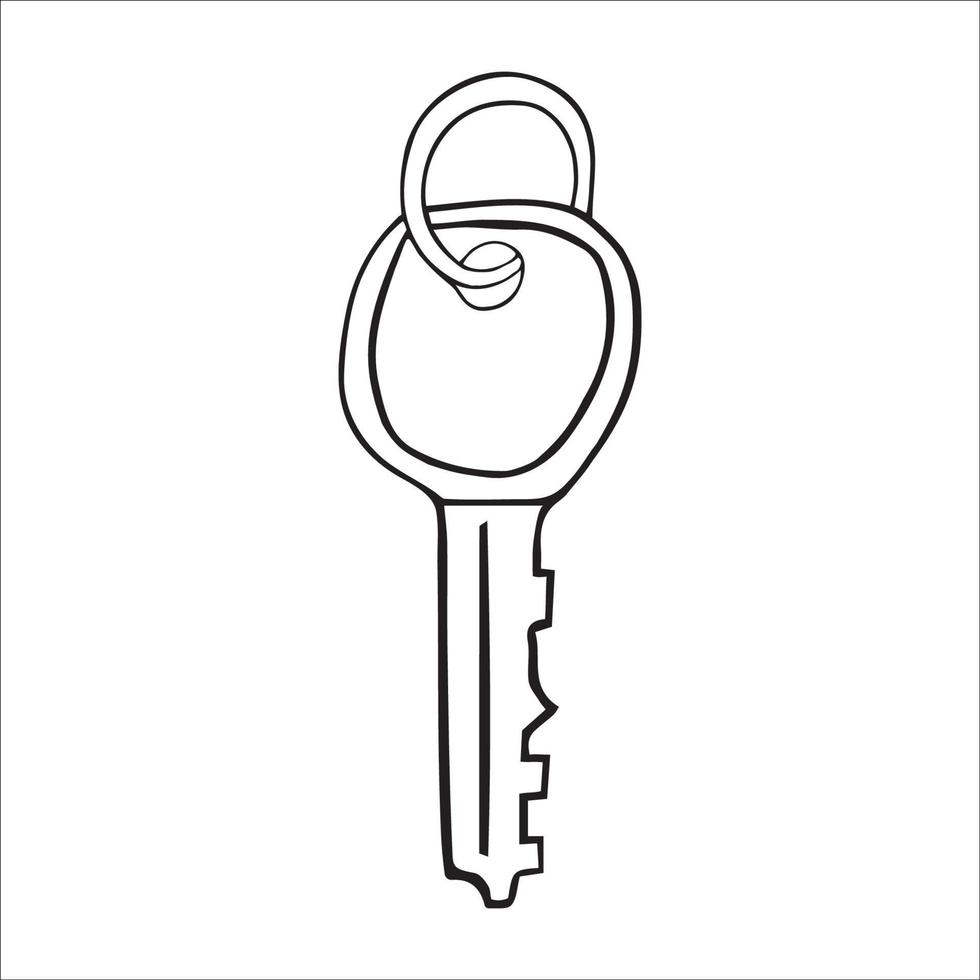 house key in doodle style vector