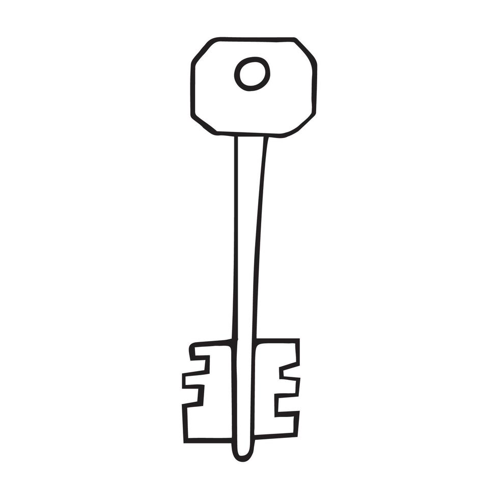 house key in doodle style vector