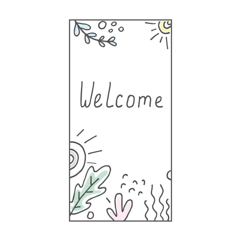 welcome in doodle style vector