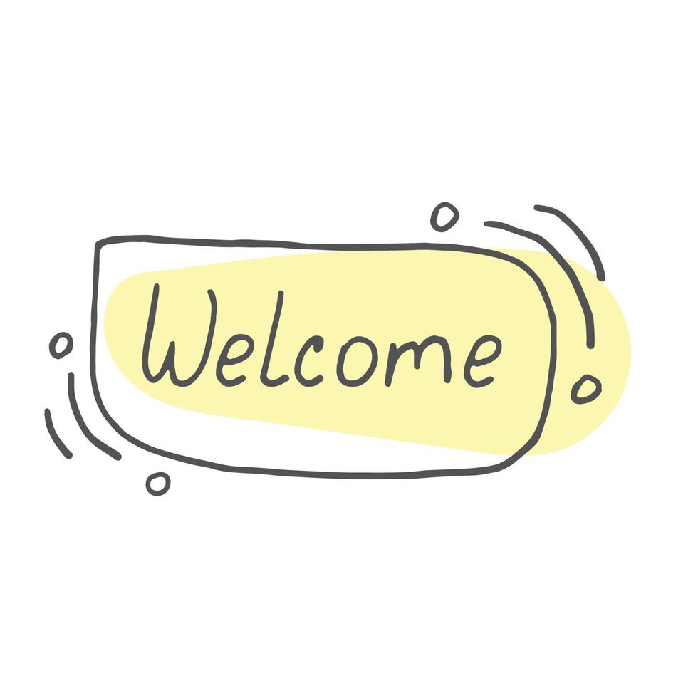 welcome in doodle style vector