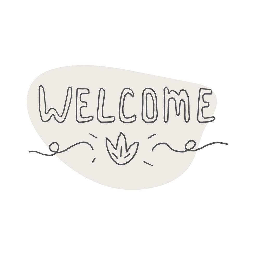 welcome in doodle style vector
