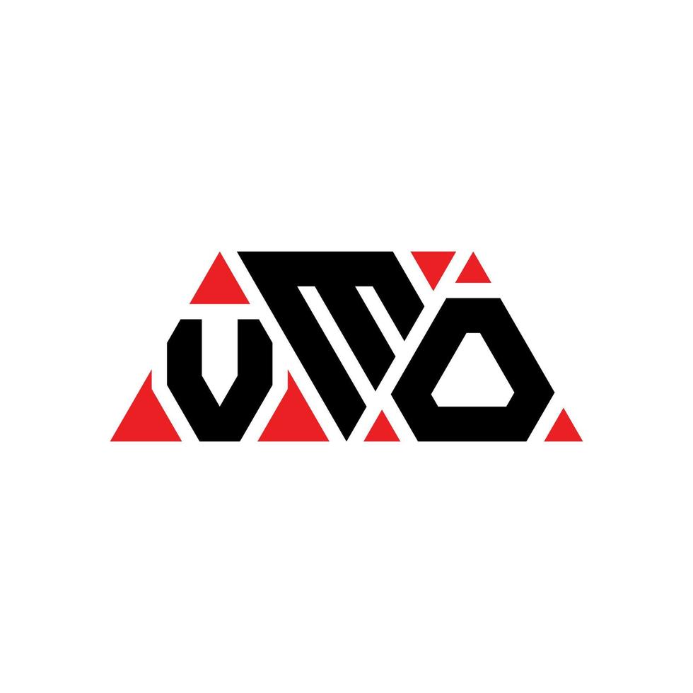 Diseño de logotipo de letra triangular vmo con forma de triángulo. monograma de diseño de logotipo de triángulo vmo. plantilla de logotipo de vector de triángulo vmo con color rojo. logotipo triangular vmo logotipo simple, elegante y lujoso. vmo