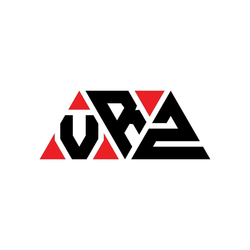 Diseño de logotipo de letra triangular vrz con forma de triángulo. monograma de diseño del logotipo del triángulo vrz. plantilla de logotipo de vector de triángulo vrz con color rojo. logotipo triangular vrz logotipo simple, elegante y lujoso. vrz