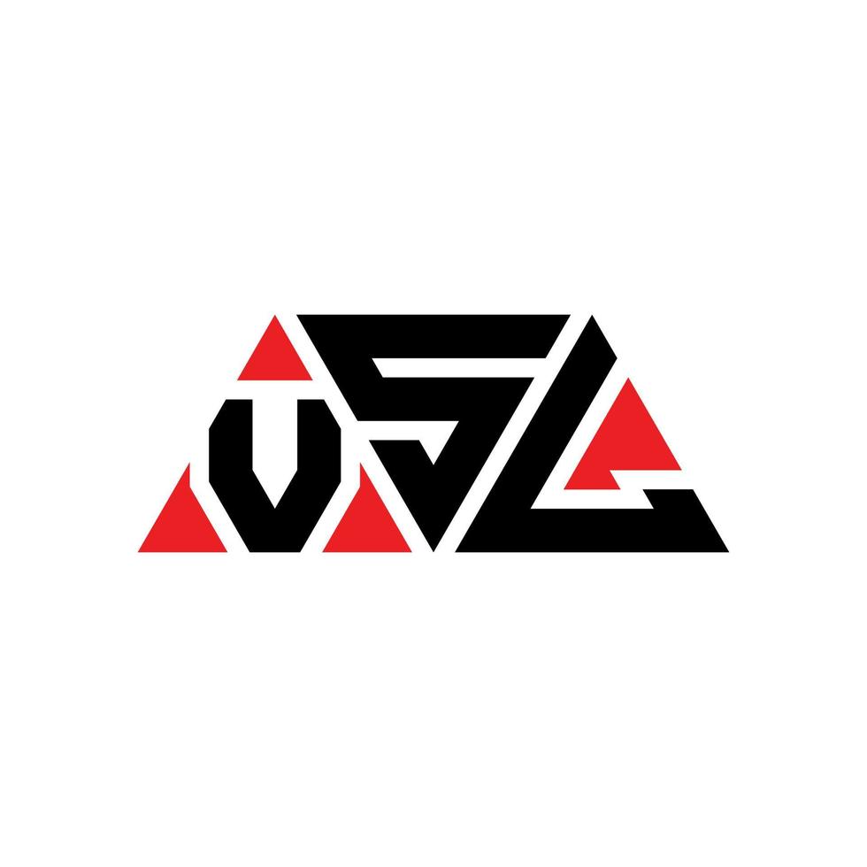 VSL triangle letter logo design with triangle shape. VSL triangle logo design monogram. VSL triangle vector logo template with red color. VSL triangular logo Simple, Elegant, and Luxurious Logo. VSL
