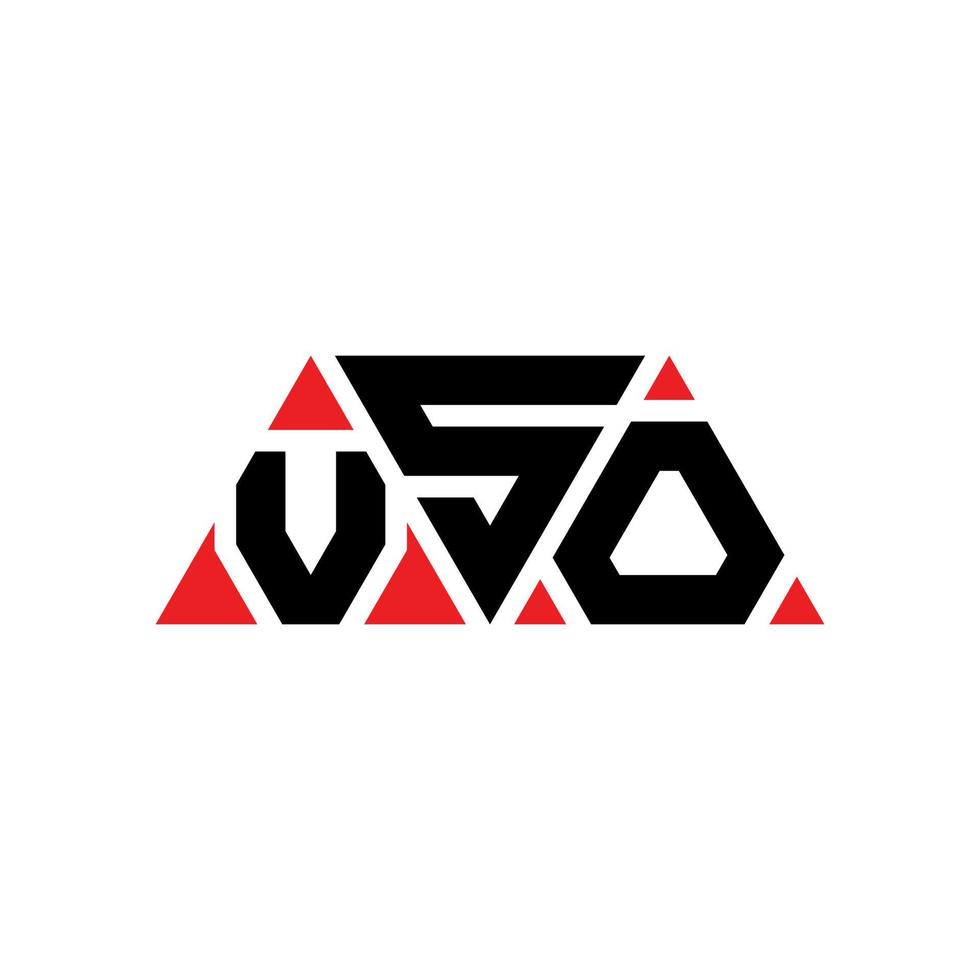 diseño de logotipo de letra de triángulo vso con forma de triángulo. monograma de diseño de logotipo de triángulo vso. plantilla de logotipo de vector de triángulo vso con color rojo. logo triangular vso logo simple, elegante y lujoso. contra