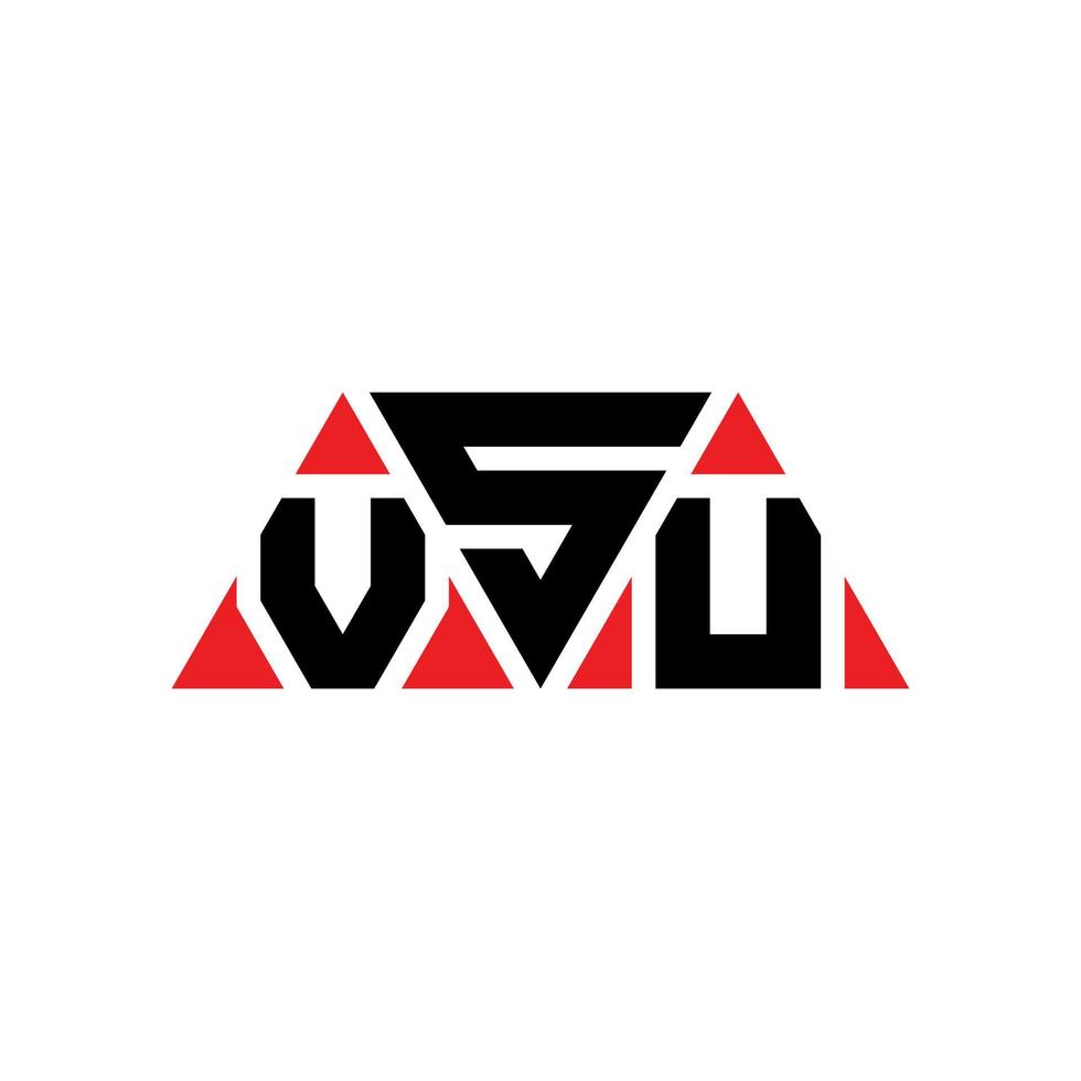 VSU triangle letter logo design with triangle shape. VSU triangle logo design monogram. VSU triangle vector logo template with red color. VSU triangular logo Simple, Elegant, and Luxurious Logo. VSU