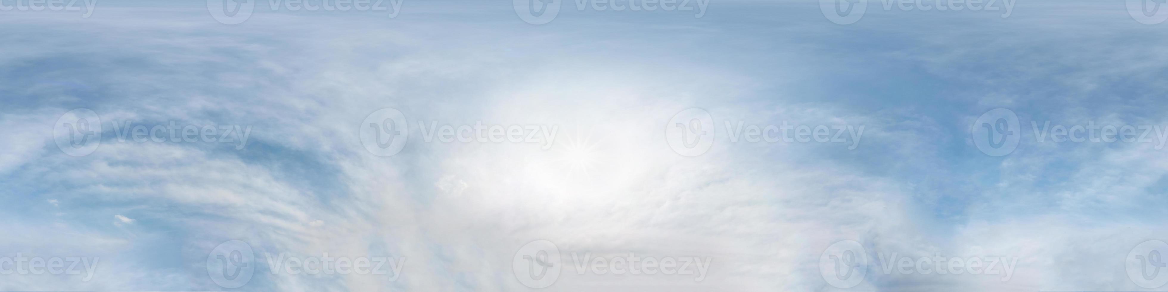 blue sky with morning fog. Seamless hdri panorama 360 degrees angle view  with zenith for use in 3d graphics or game development as sky dome or edit drone shot photo