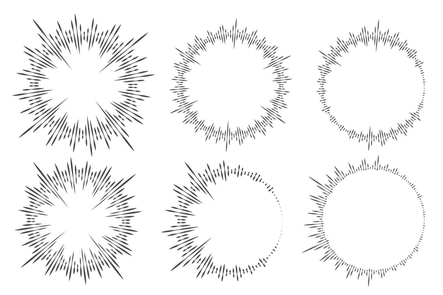 Circular music sound equalizer. Circle audio waves. Abstract radial radio and voice volume symbol. Vector illustration.