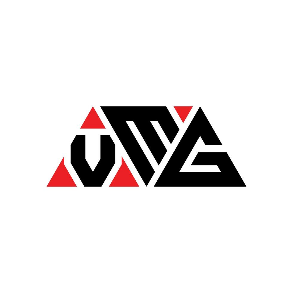 Diseño de logotipo de letra triangular vmg con forma de triángulo. monograma de diseño de logotipo de triángulo vmg. plantilla de logotipo de vector de triángulo vmg con color rojo. logotipo triangular vmg logotipo simple, elegante y lujoso. vmg