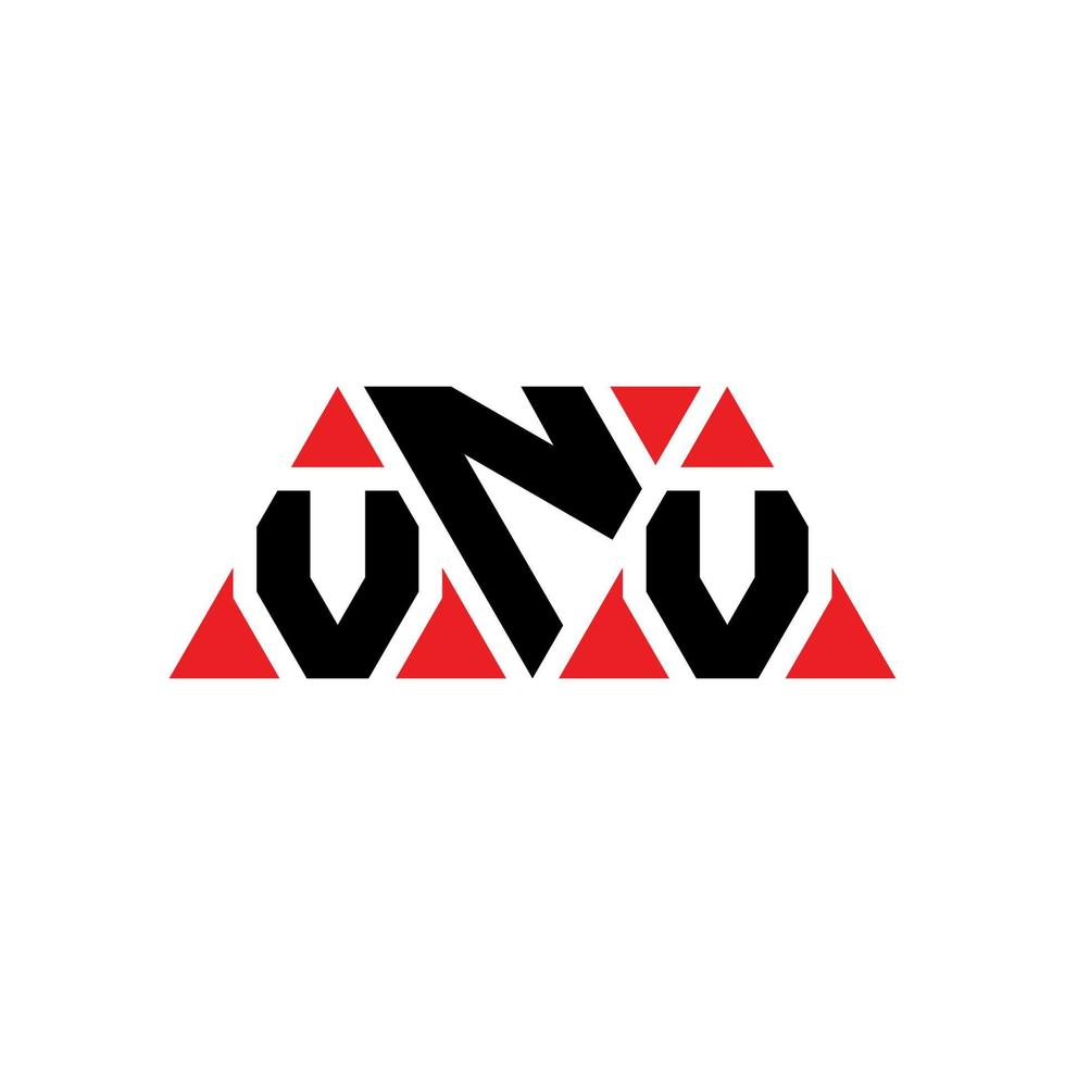 Diseño de logotipo de letra triangular vnv con forma de triángulo. monograma de diseño de logotipo de triángulo vnv. plantilla de logotipo de vector de triángulo vnv con color rojo. logotipo triangular vnv logotipo simple, elegante y lujoso. vnv