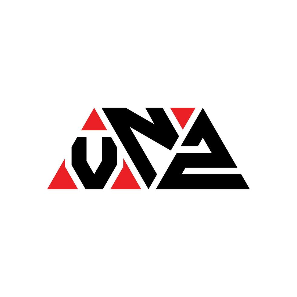 diseño de logotipo de letra triangular vnz con forma de triángulo. monograma de diseño del logotipo del triángulo vnz. plantilla de logotipo de vector de triángulo vnz con color rojo. logotipo triangular vnz logotipo simple, elegante y lujoso. vnz