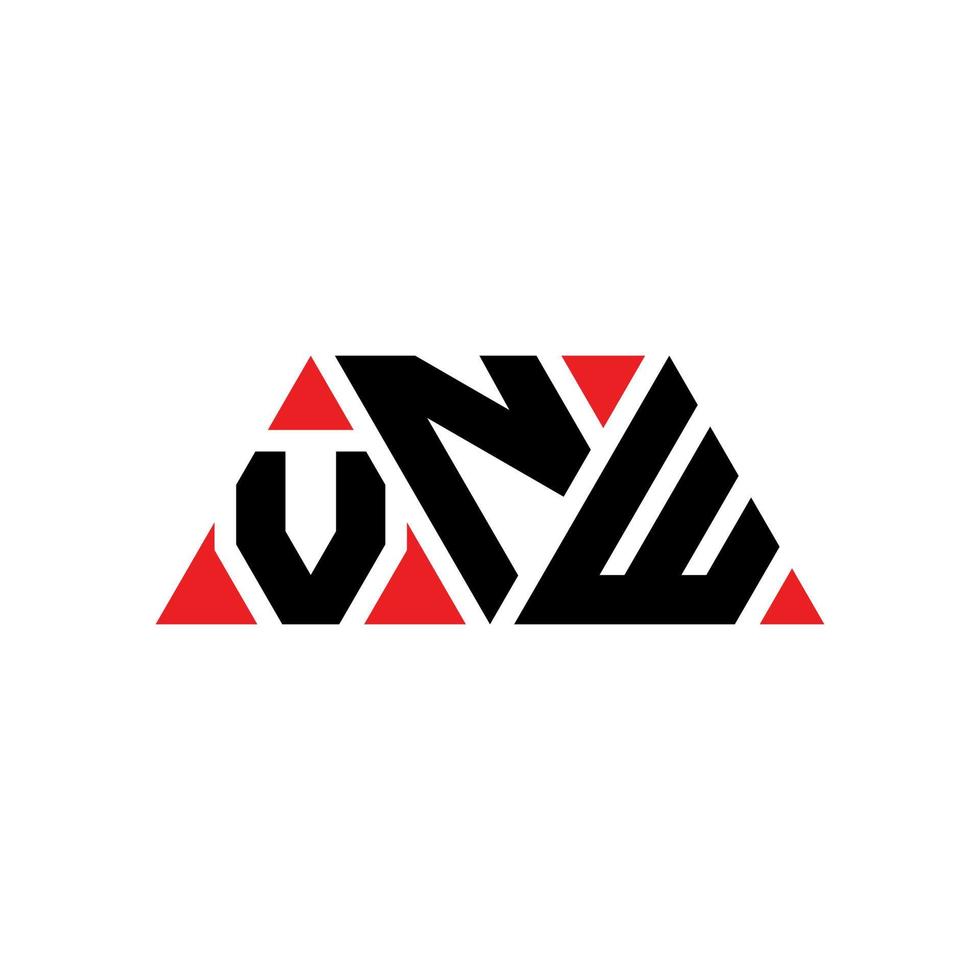 vnw diseño de logotipo de letra triangular con forma de triángulo. monograma de diseño del logotipo del triángulo vnw. plantilla de logotipo de vector de triángulo vnw con color rojo. logo triangular vnw logo simple, elegante y lujoso. vnw