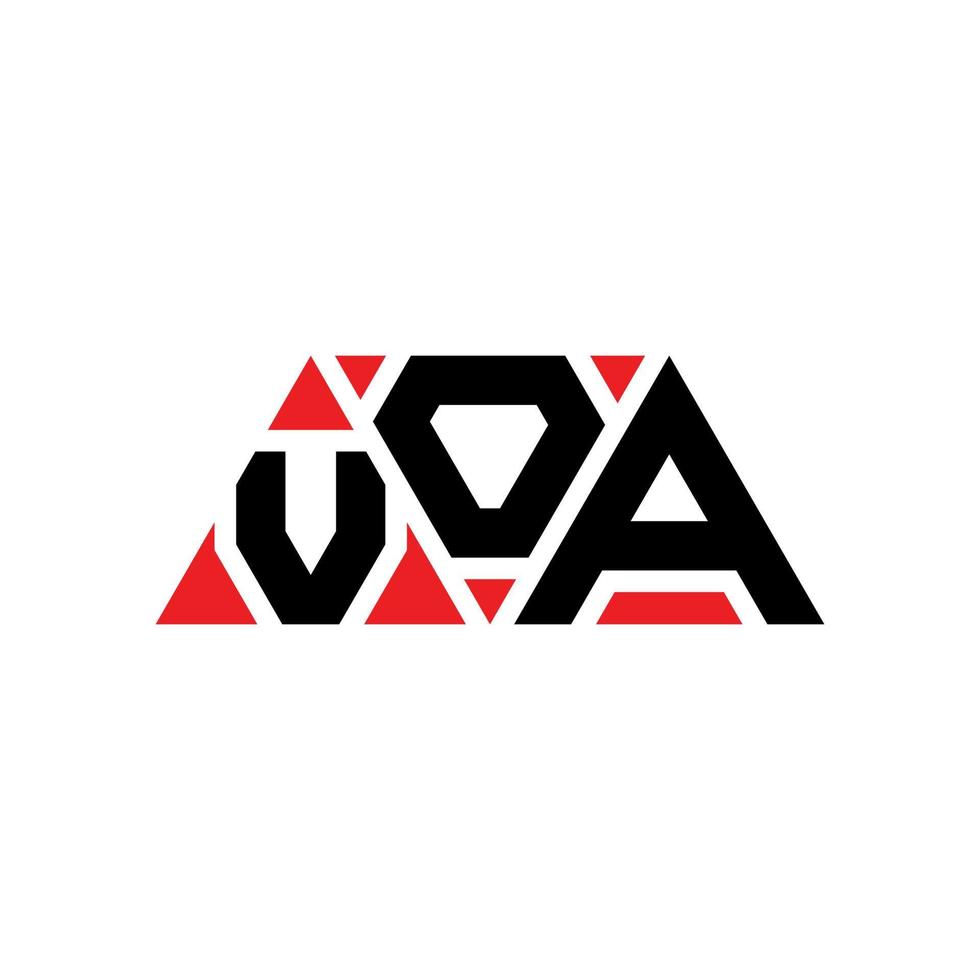 diseño de logotipo de letra triangular voa con forma de triángulo. monograma de diseño de logotipo de triángulo voa. plantilla de logotipo de vector de triángulo voa con color rojo. logotipo triangular voa logotipo simple, elegante y lujoso. listo