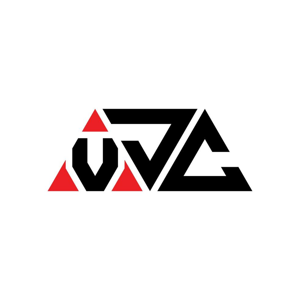 diseño de logotipo de letra triangular vjc con forma de triángulo. monograma de diseño del logotipo del triángulo vjc. plantilla de logotipo de vector de triángulo vjc con color rojo. logotipo triangular vjc logotipo simple, elegante y lujoso. vjc