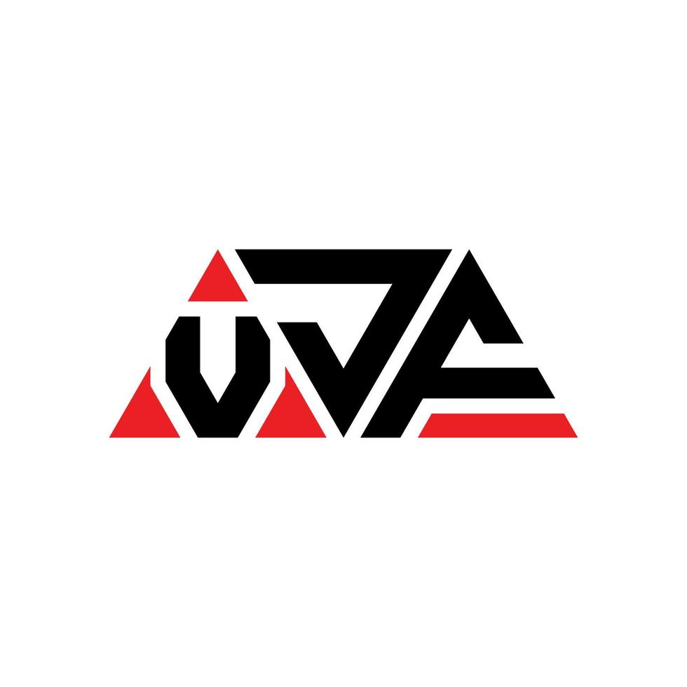 Diseño de logotipo de letra triangular vjf con forma de triángulo. monograma de diseño del logotipo del triángulo vjf. plantilla de logotipo de vector de triángulo vjf con color rojo. logotipo triangular vjf logotipo simple, elegante y lujoso. vfj