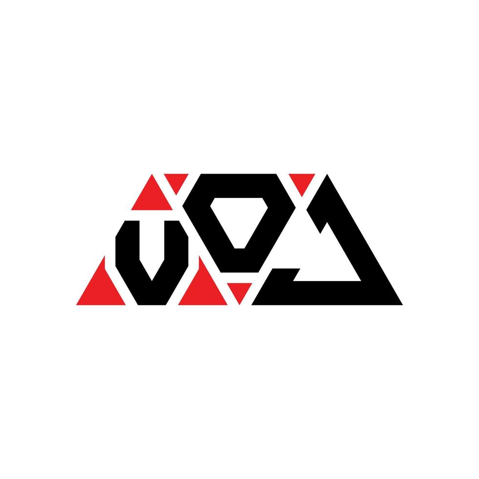 diseño de logotipo de letra triangular voj con forma de triángulo. monograma de diseño de logotipo de triángulo voj. plantilla de logotipo de vector de triángulo voj con color rojo. logotipo triangular voj logotipo simple, elegante y lujoso. Voj