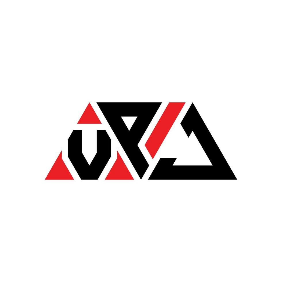 Diseño de logotipo de letra triangular vpj con forma de triángulo. monograma de diseño de logotipo de triángulo vpj. plantilla de logotipo de vector de triángulo vpj con color rojo. logotipo triangular vpj logotipo simple, elegante y lujoso. vpj