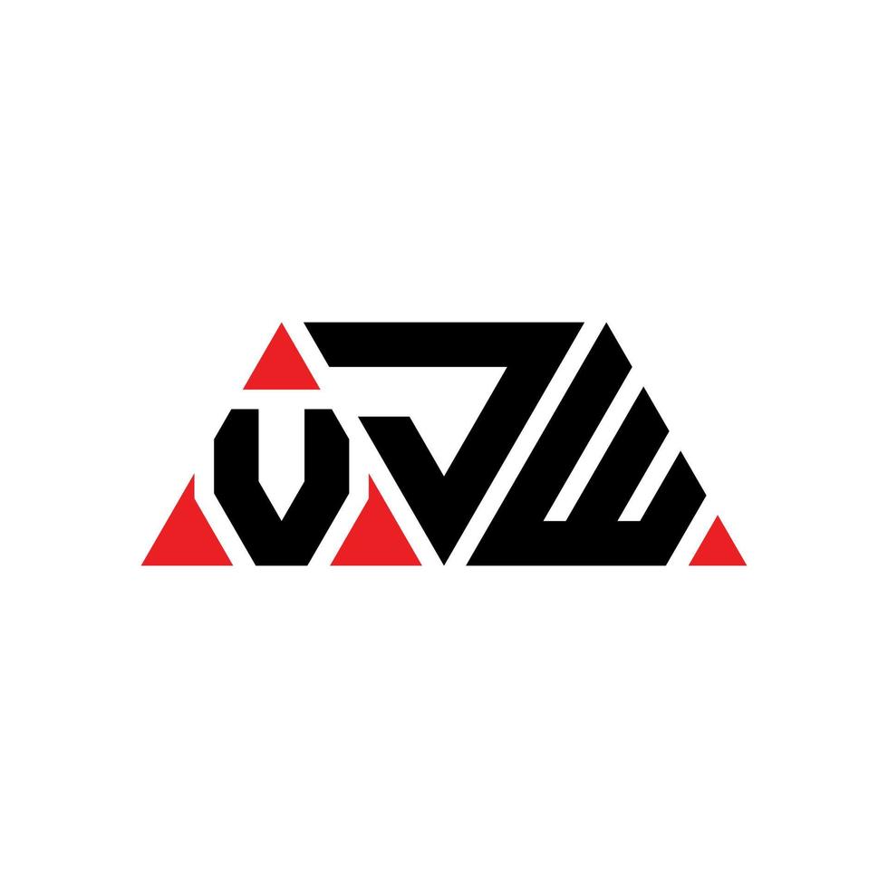 VJW triangle letter logo design with triangle shape. VJW triangle logo design monogram. VJW triangle vector logo template with red color. VJW triangular logo Simple, Elegant, and Luxurious Logo. VJW