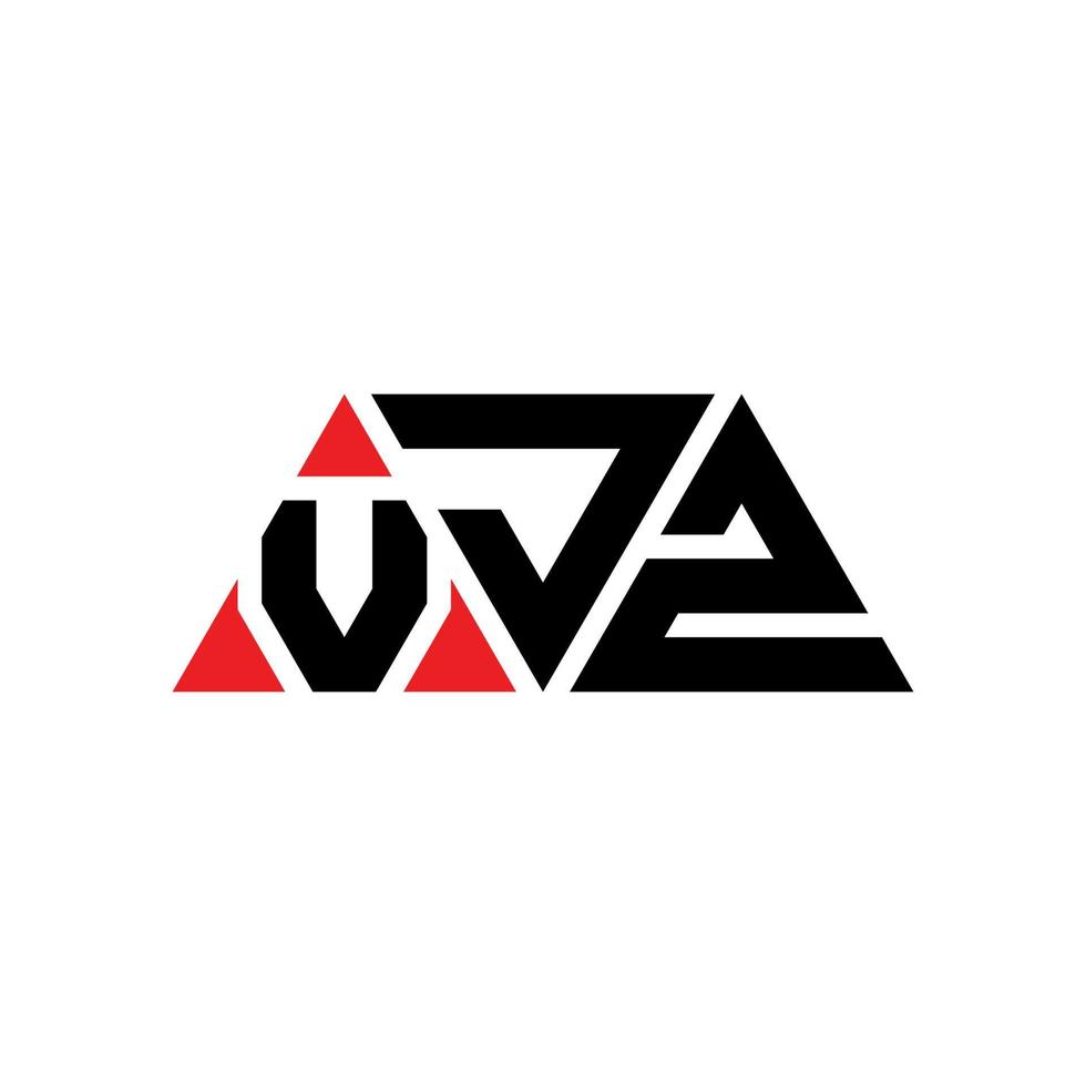 VJZ triangle letter logo design with triangle shape. VJZ triangle logo design monogram. VJZ triangle vector logo template with red color. VJZ triangular logo Simple, Elegant, and Luxurious Logo. VJZ