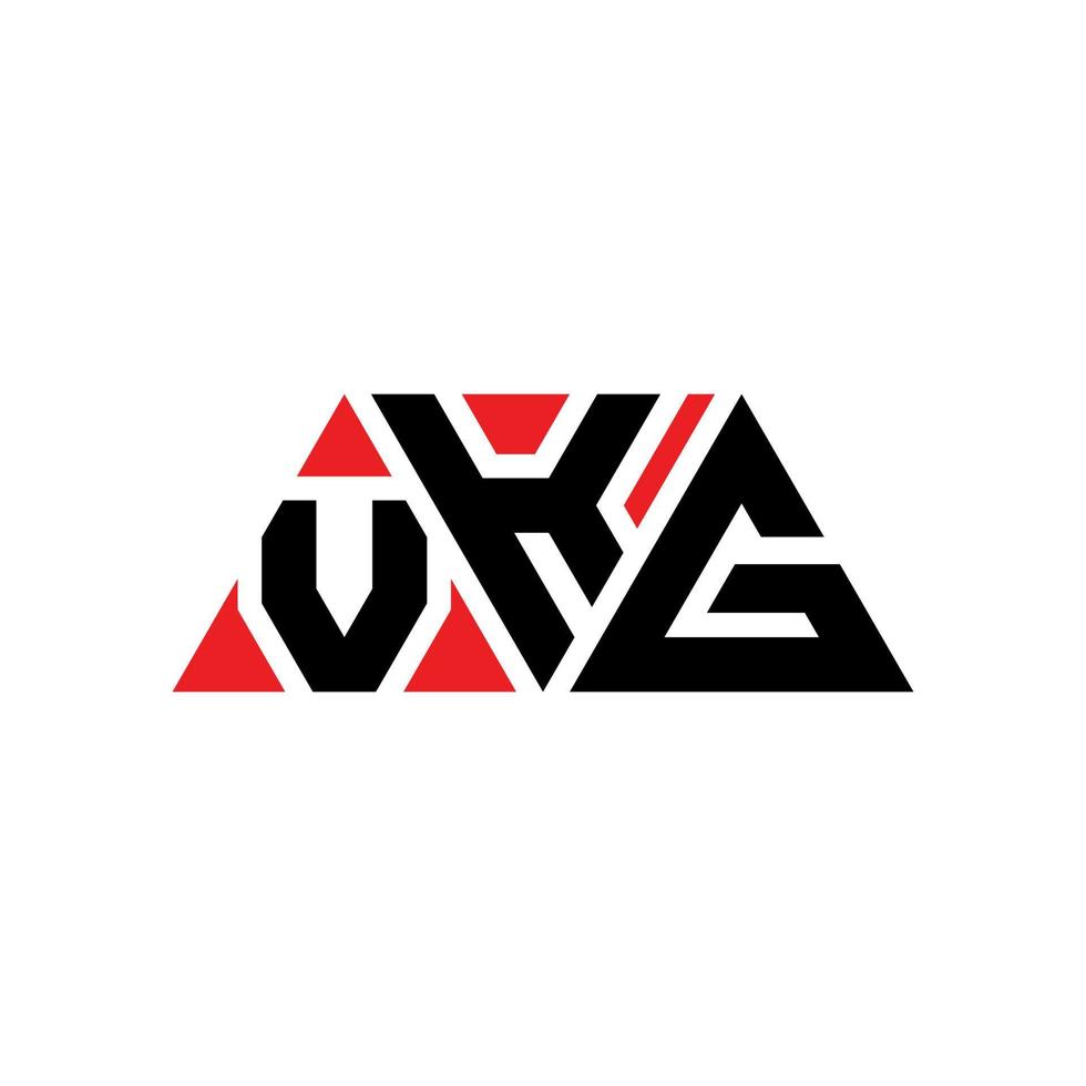 Diseño de logotipo de letra triangular vkg con forma de triángulo. monograma de diseño de logotipo de triángulo vkg. plantilla de logotipo de vector de triángulo vkg con color rojo. logotipo triangular vkg logotipo simple, elegante y lujoso. vkg