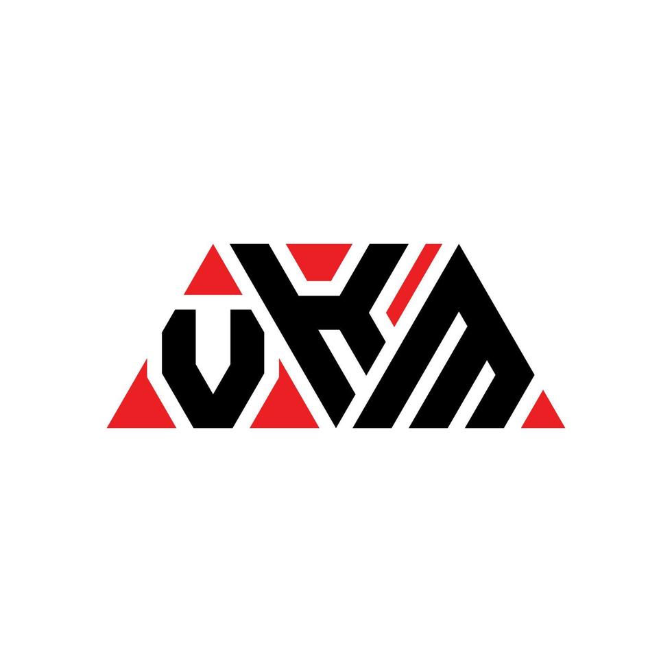 Diseño de logotipo de letra triangular vkm con forma de triángulo. monograma de diseño del logotipo del triángulo vkm. plantilla de logotipo de vector de triángulo vkm con color rojo. logotipo triangular vkm logotipo simple, elegante y lujoso. vkm