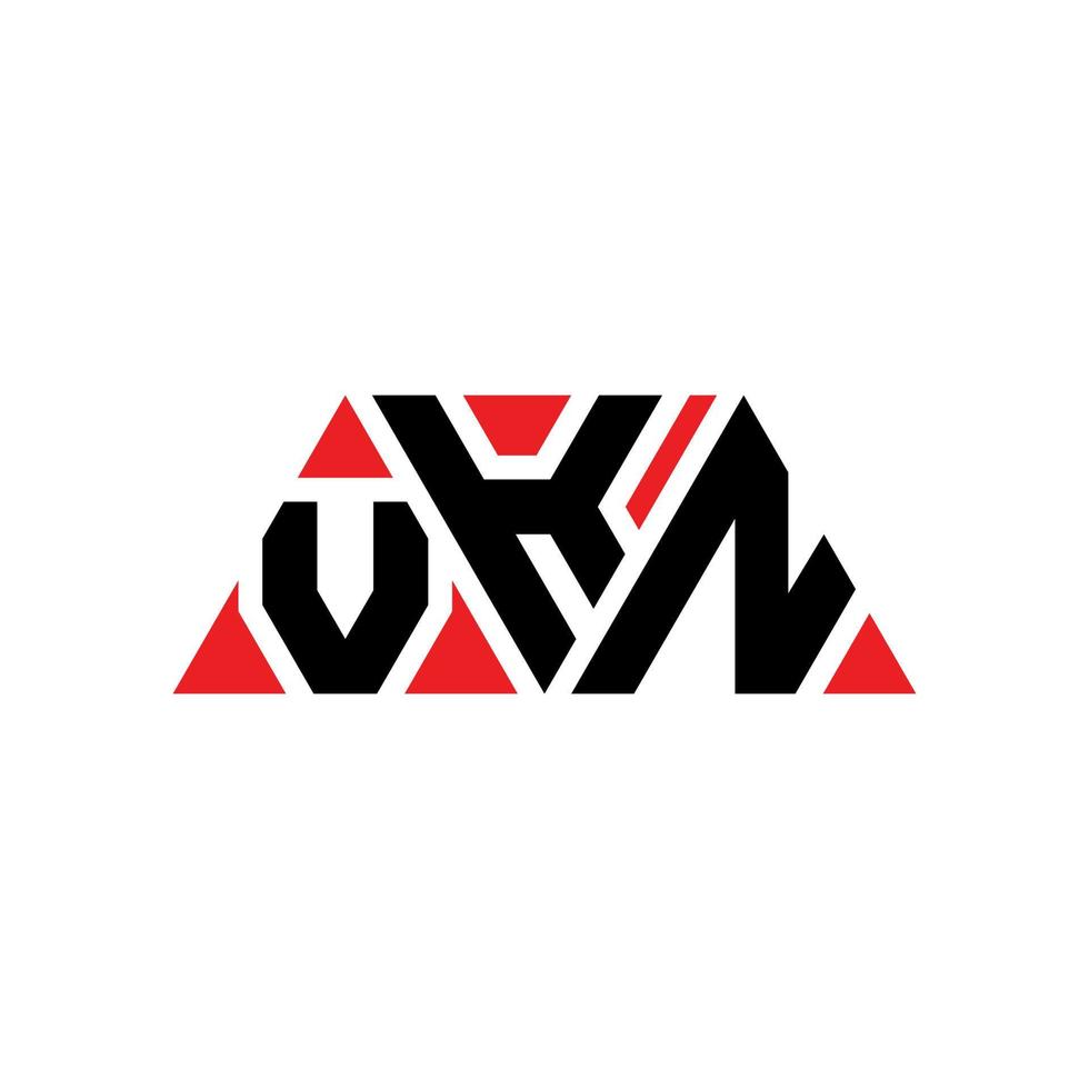 Diseño de logotipo de letra triangular vkn con forma de triángulo. monograma de diseño de logotipo de triángulo vkn. plantilla de logotipo de vector de triángulo vkn con color rojo. logotipo triangular vkn logotipo simple, elegante y lujoso. vkn