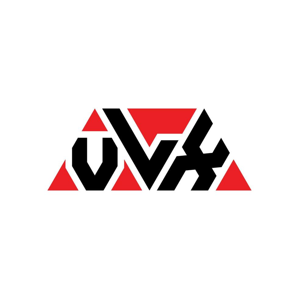 Diseño de logotipo de letra triangular vlx con forma de triángulo. monograma de diseño de logotipo de triángulo vlx. plantilla de logotipo de vector de triángulo vlx con color rojo. logotipo triangular vlx logotipo simple, elegante y lujoso. vlx