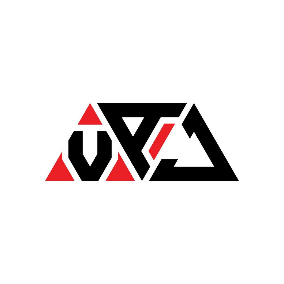 diseño de logotipo de letra triangular vaj con forma de triángulo. monograma de diseño del logotipo del triángulo vaj. plantilla de logotipo de vector de triángulo vaj con color rojo. logotipo triangular vaj logotipo simple, elegante y lujoso. vaj