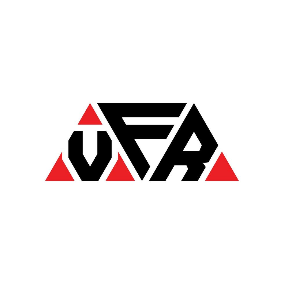 VFR triangle letter logo design with triangle shape. VFR triangle logo design monogram. VFR triangle vector logo template with red color. VFR triangular logo Simple, Elegant, and Luxurious Logo. VFR