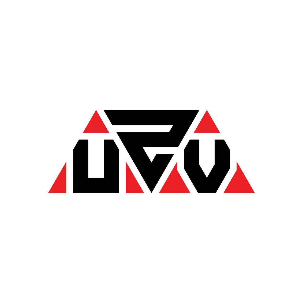 diseño de logotipo de letra triangular uzv con forma de triángulo. monograma de diseño del logotipo del triángulo uzv. plantilla de logotipo de vector de triángulo uzv con color rojo. logotipo triangular uzv logotipo simple, elegante y lujoso. uzv