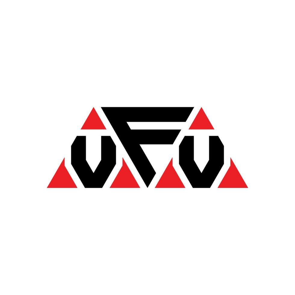 diseño de logotipo de letra triangular vfv con forma de triángulo. monograma de diseño del logotipo del triángulo vfv. plantilla de logotipo de vector de triángulo vfv con color rojo. logo triangular vfv logo simple, elegante y lujoso. vfv