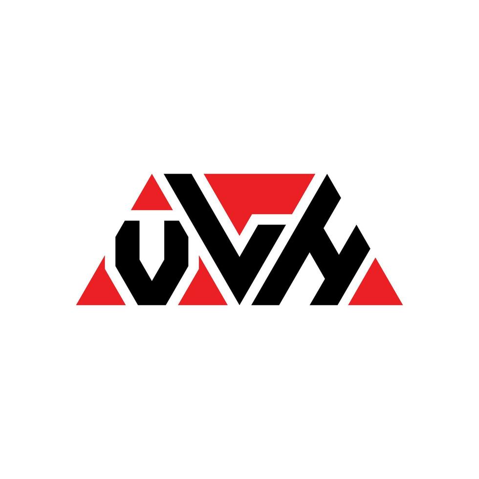 Diseño de logotipo de letra triangular vlh con forma de triángulo. monograma de diseño de logotipo de triángulo vlh. plantilla de logotipo de vector de triángulo vlh con color rojo. logotipo triangular vlh logotipo simple, elegante y lujoso. vlh