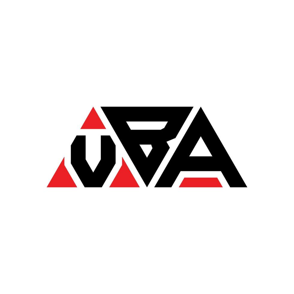 diseño de logotipo de letra triangular vba con forma de triángulo. monograma de diseño de logotipo de triángulo vba. plantilla de logotipo de vector de triángulo vba con color rojo. logotipo triangular vba logotipo simple, elegante y lujoso. vba