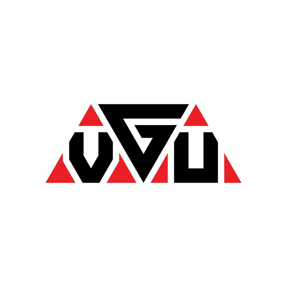 VGU triangle letter logo design with triangle shape. VGU triangle logo design monogram. VGU triangle vector logo template with red color. VGU triangular logo Simple, Elegant, and Luxurious Logo. VGU