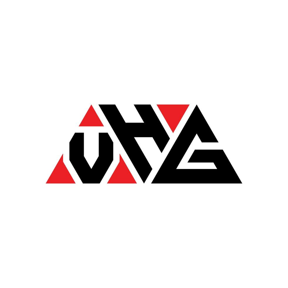 VHG triangle letter logo design with triangle shape. VHG triangle logo design monogram. VHG triangle vector logo template with red color. VHG triangular logo Simple, Elegant, and Luxurious Logo. VHG