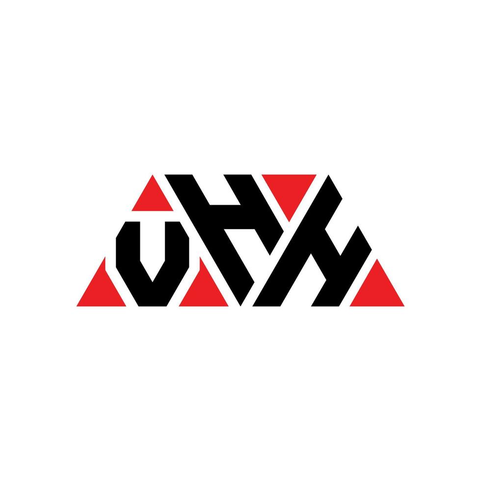 VHH triangle letter logo design with triangle shape. VHH triangle logo design monogram. VHH triangle vector logo template with red color. VHH triangular logo Simple, Elegant, and Luxurious Logo. VHH