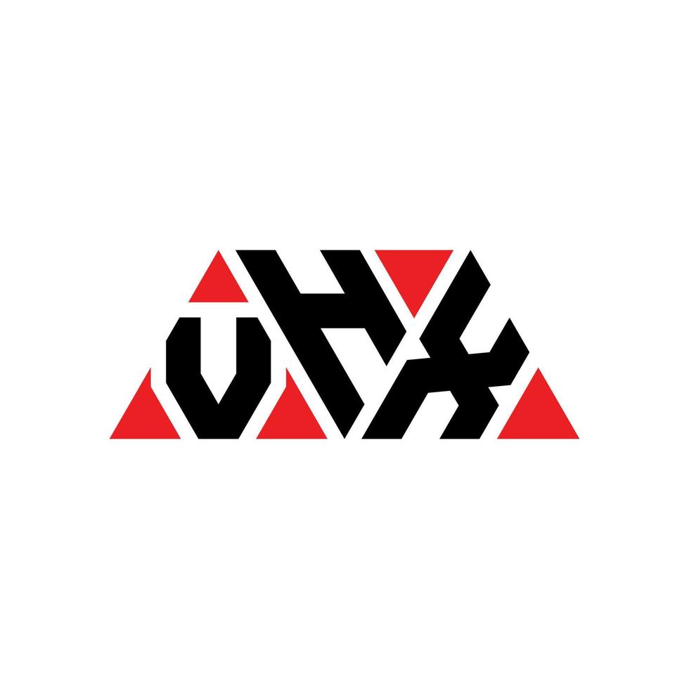 Diseño de logotipo de letra triangular vhx con forma de triángulo. monograma de diseño del logotipo del triángulo vhx. plantilla de logotipo de vector de triángulo vhx con color rojo. logotipo triangular vhx logotipo simple, elegante y lujoso. vhx