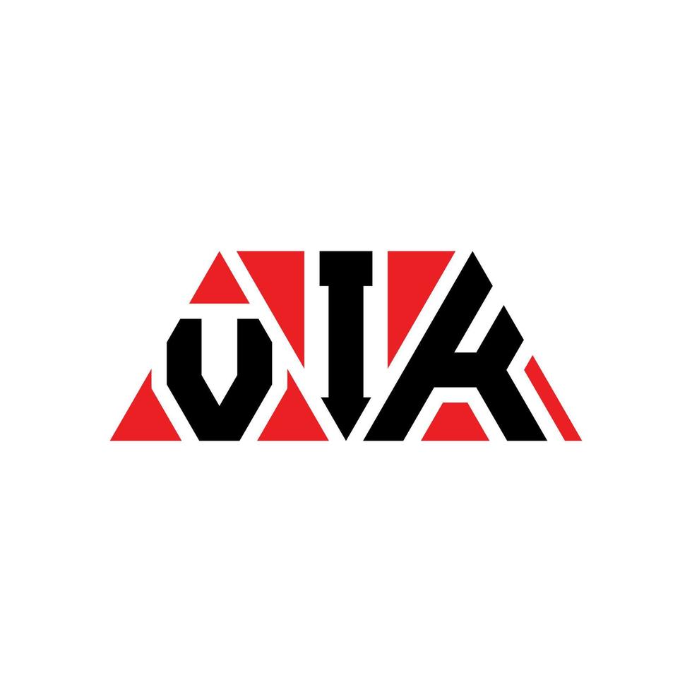 diseño de logotipo de letra de triángulo vik con forma de triángulo. monograma de diseño del logotipo del triángulo vik. plantilla de logotipo de vector de triángulo vik con color rojo. logotipo triangular vik logotipo simple, elegante y lujoso. vik