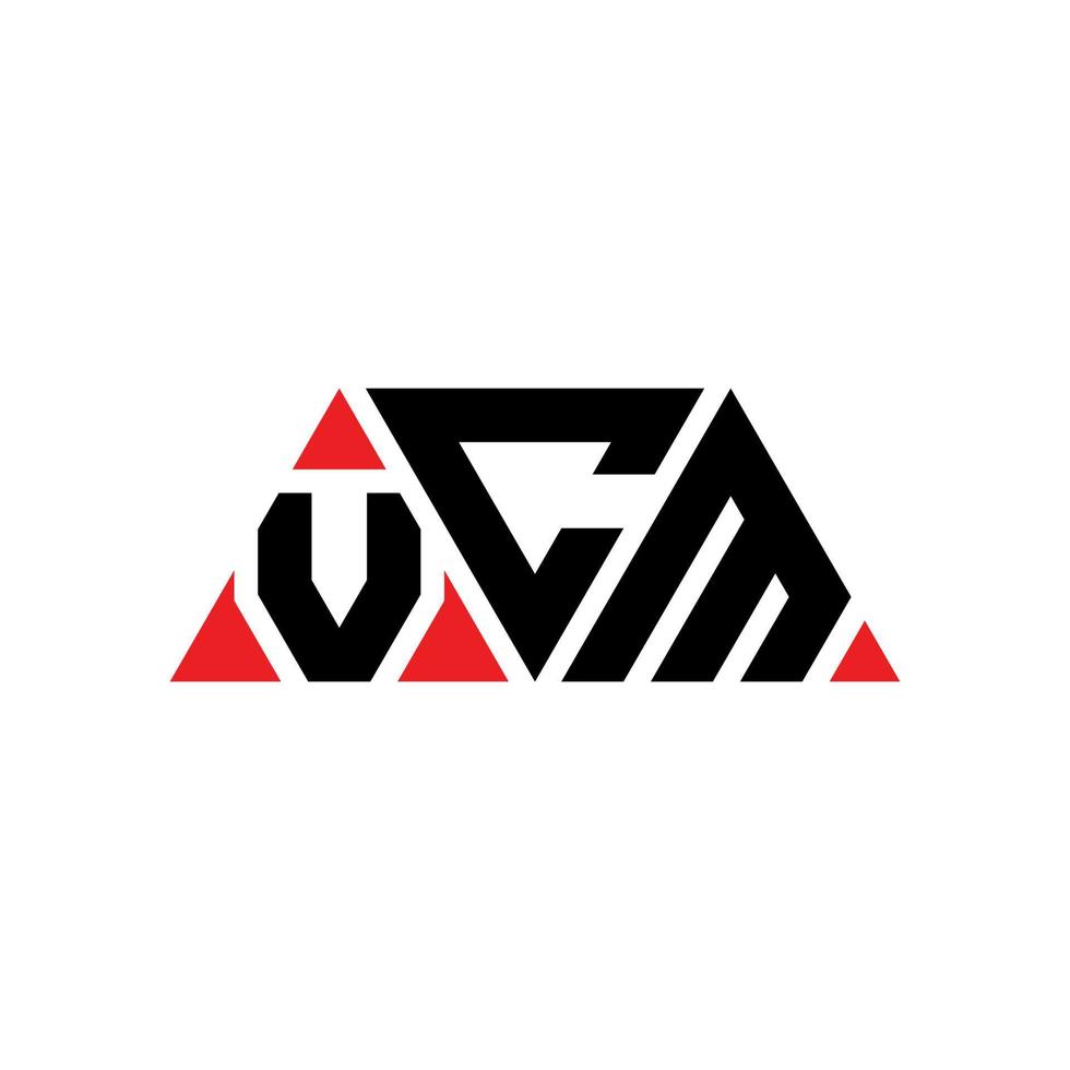 Diseño de logotipo de letra triangular vcm con forma de triángulo. monograma de diseño de logotipo de triángulo vcm. plantilla de logotipo de vector de triángulo vcm con color rojo. logotipo triangular vcm logotipo simple, elegante y lujoso. vcm