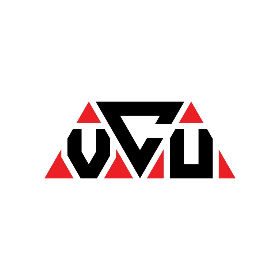 VCU triangle letter logo design with triangle shape. VCU triangle logo design monogram. VCU triangle vector logo template with red color. VCU triangular logo Simple, Elegant, and Luxurious Logo. VCU