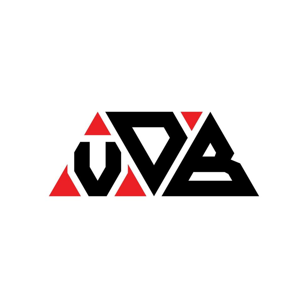 diseño de logotipo de letra de triángulo vdb con forma de triángulo. monograma de diseño de logotipo de triángulo vdb. plantilla de logotipo de vector de triángulo vdb con color rojo. logotipo triangular vdb logotipo simple, elegante y lujoso. vdb