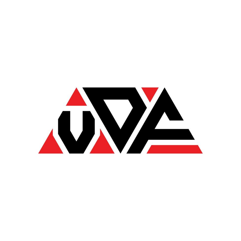 diseño de logotipo de letra de triángulo vdf con forma de triángulo. monograma de diseño de logotipo de triángulo vdf. plantilla de logotipo de vector de triángulo vdf con color rojo. logotipo triangular vdf logotipo simple, elegante y lujoso. vdf