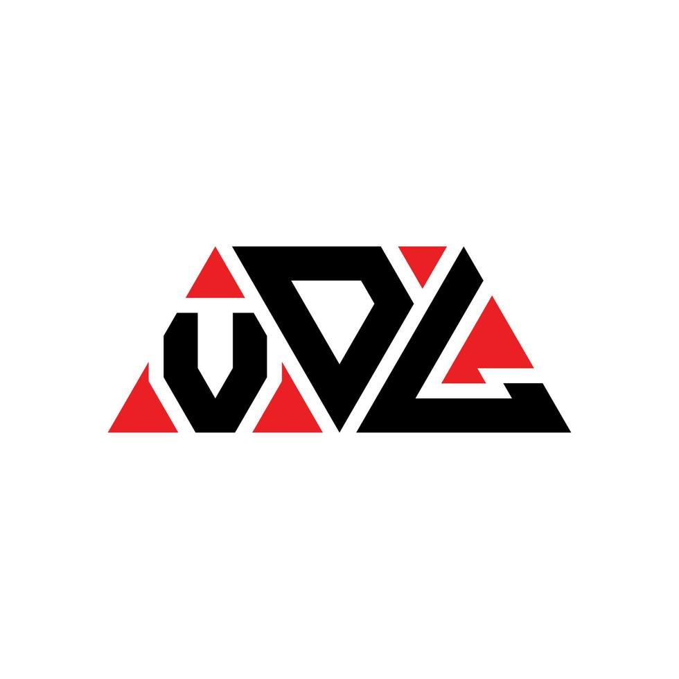 diseño de logotipo de letra de triángulo vdl con forma de triángulo. monograma de diseño del logotipo del triángulo vdl. plantilla de logotipo de vector de triángulo vdl con color rojo. logotipo triangular vdl logotipo simple, elegante y lujoso. vdl