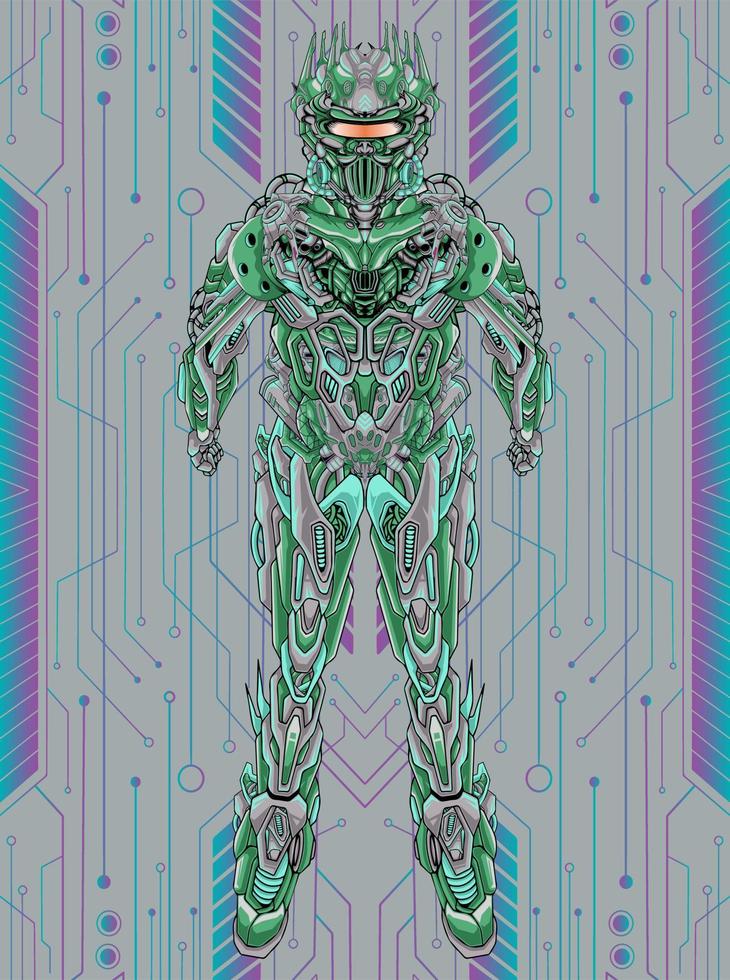 Illustration character mecha robot full body vector