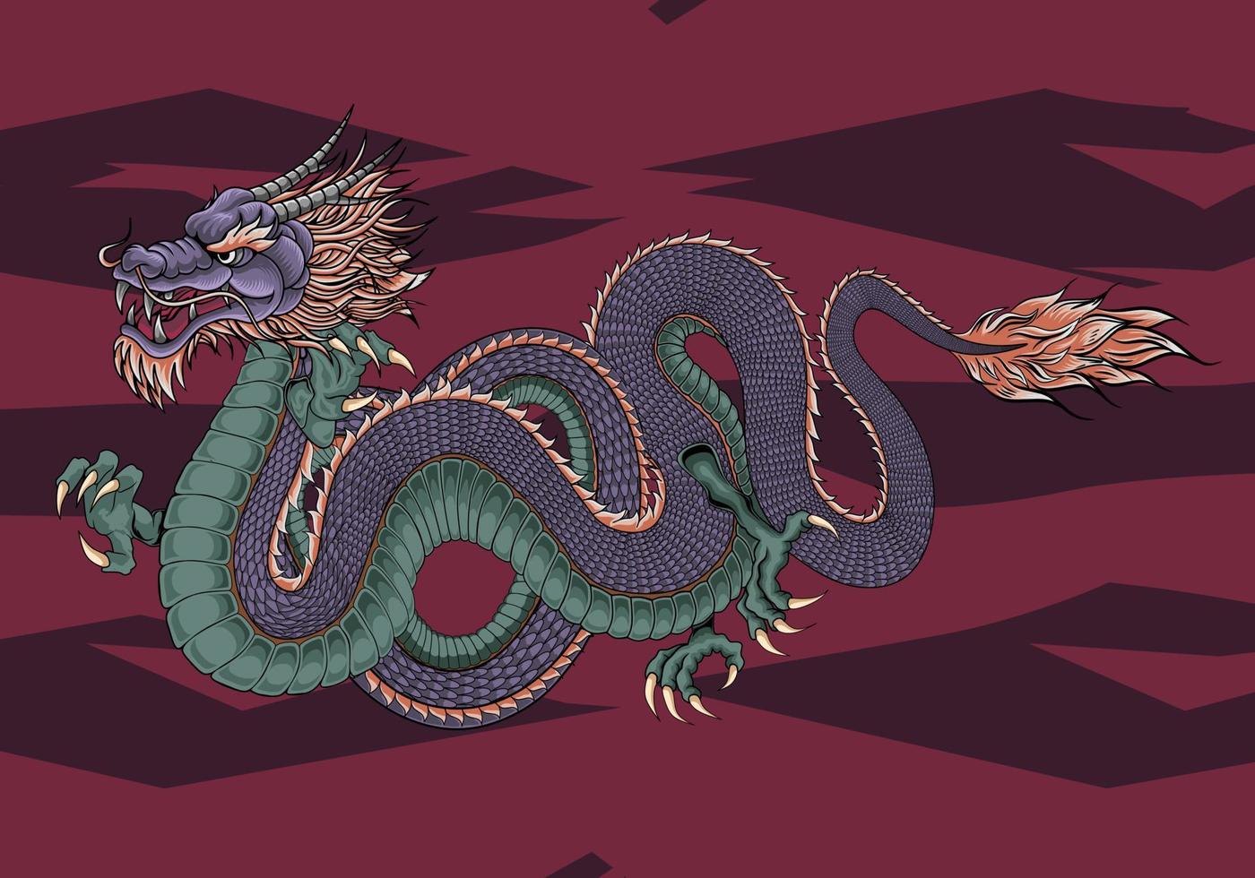 The monster dragon illustration vector
