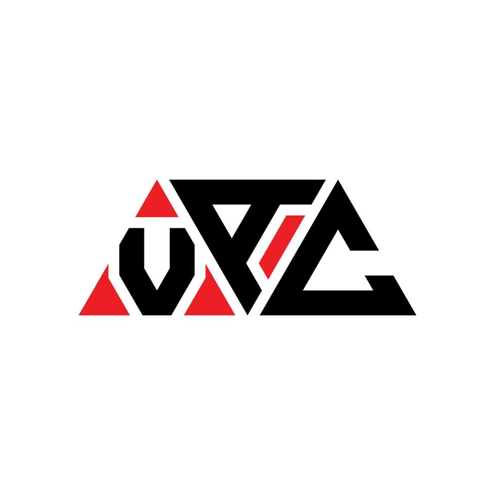 VAC triangle letter logo design with triangle shape. VAC triangle logo design monogram. VAC triangle vector logo template with red color. VAC triangular logo Simple, Elegant, and Luxurious Logo. VAC