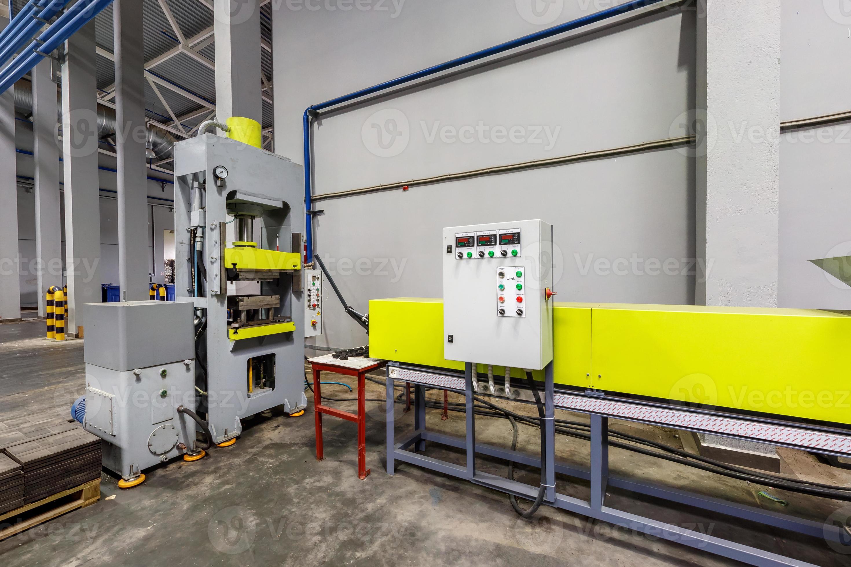 Modern waste recycling processing plant. Separate garbage collection. Recycling and storage of